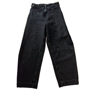 G-Star RAW Arc 3D Jeans Womens 26 Black Loose Fit Cropped Button Fly Denim  Desc